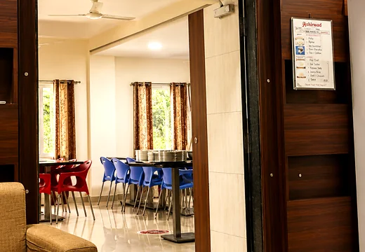 Ambika Restaurant entrance and seating